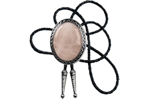 MORANSE Bolo Tie with Natural Stone Turquoise Stone Style Genuine and Cowhide Rope More Colors