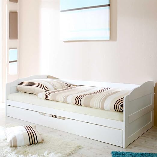 Pharao24 Sofa Bett Mit Gastebett Weiss Amazon De Kuche Haushalt