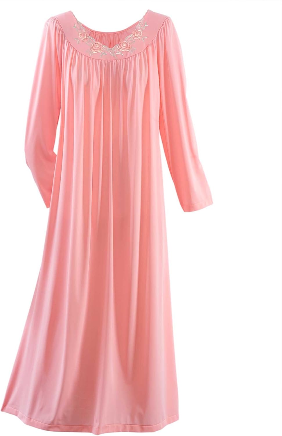 Shadowline Petals Long Sleeve Nightgown, Melon, 3X at Amazon Women’s
