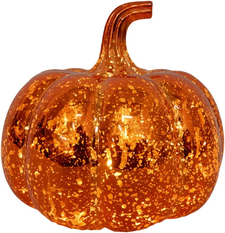 OSALADI Halloween Pumpkin Light Glass Light Up Pumpkin Table