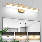 SineRise LED Modern Bathroom Vanity Light Fixtures (24-Inch, 3000K/4000K/6000K, Dimmable), Gold Modern Acrylic Bathroom Wall 