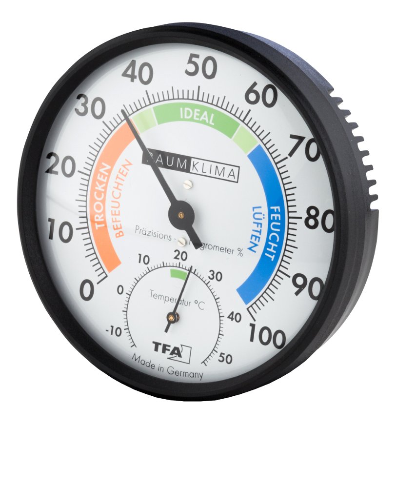 Wetterladen Klimatest 45.2030.12 Synthetic Hair Precision Hygrometer Black