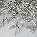 100 Pcs Mini Silver Ribbon Bows Crafts Party Decoration