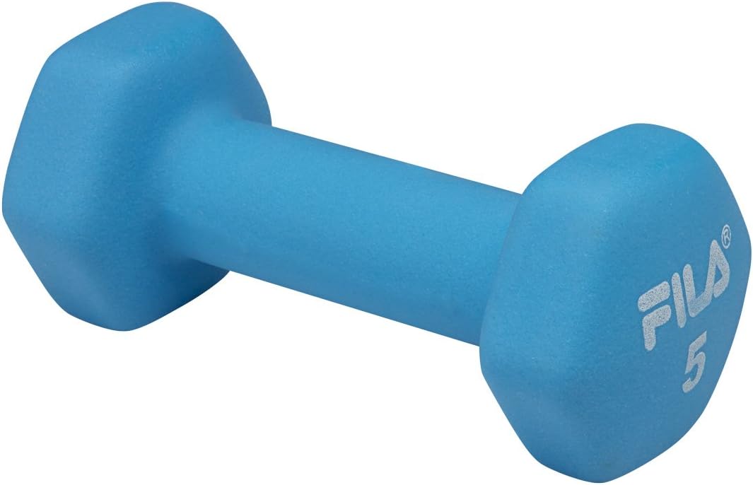 FILA Accessories Hand Weights for Women & Men - 5lb Dumbbell Neoprene Covered for Workout, Exercise & Fitness (Sold as Single 5 Pound Dumbbell) : Sports & Outdoors