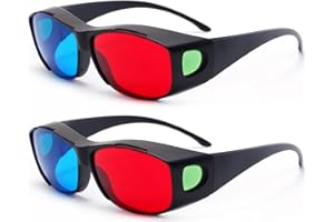 3D Glasses, 2PCS Red Blue 3D Glasses 3D Movie Game Glasses Anti-Polarization Design