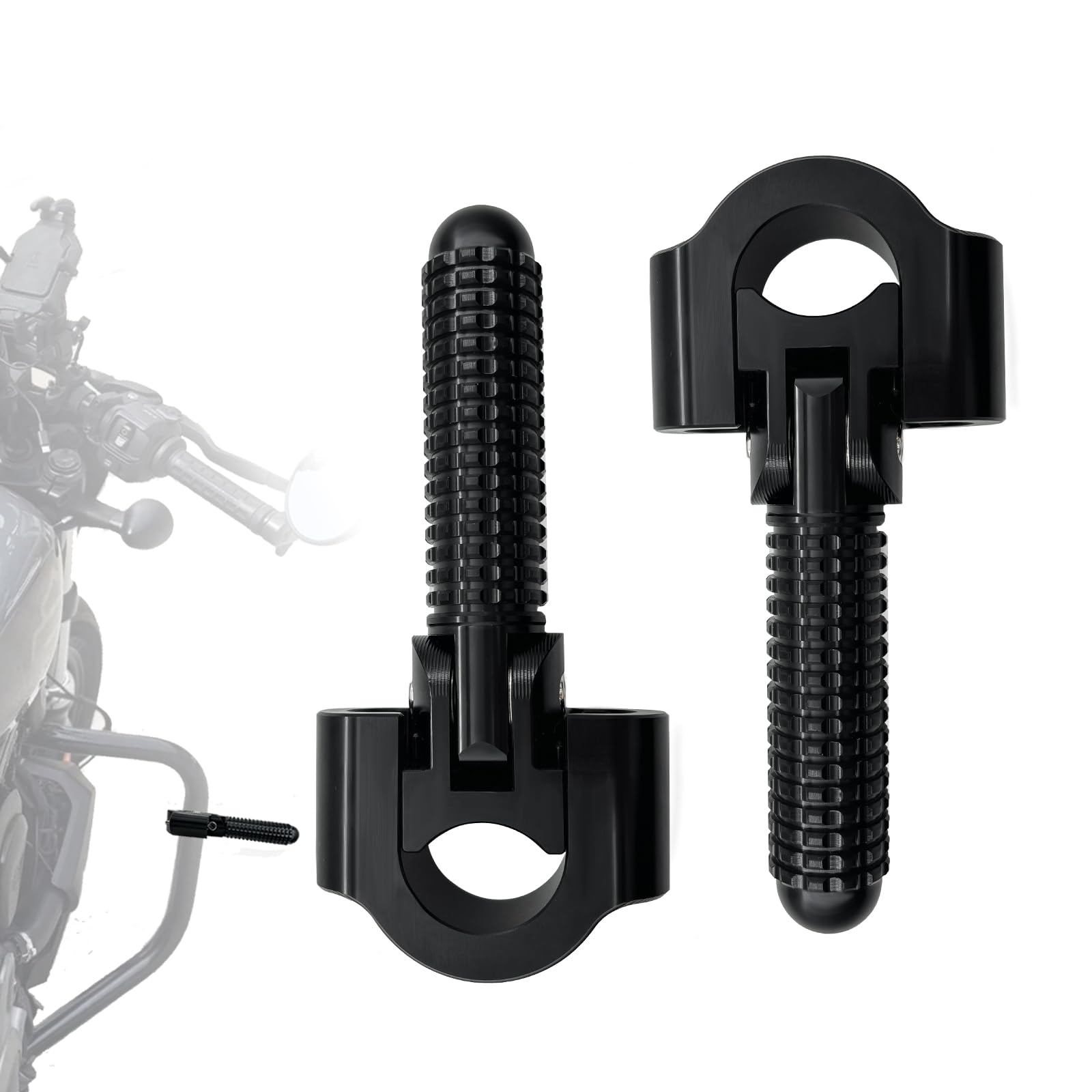 Photo 1 of Motorcycle Highway Pegs for 1.25" Crash Bar Footrest Pedal-CNC Aluminum Foldable FootPegs 22mm-32mm 7/8-1.25 Inch Crash Bar