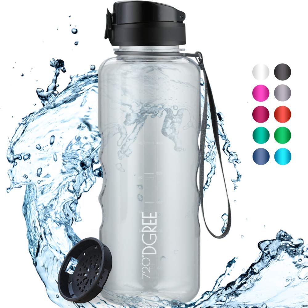 720°DGREEWater Bottle “uberBottle“ +Sieve - 350ml, 500ml, 650ml, 1L, 1.5l - BPA-Free Tritan, Leakproof, Reusable Drinking Bottle - Sports Bottle for Gym, Fitness, Kids, Bike, Travel, School, OfficeClimatePartner certified