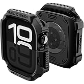 Spigen for Apple Watch Series 11 Case, Rugged Armor Compatible with Series 11/10 42mm Durable Protective TPU Flexible Shock Proof Military Grade Bumper - Matte Black
