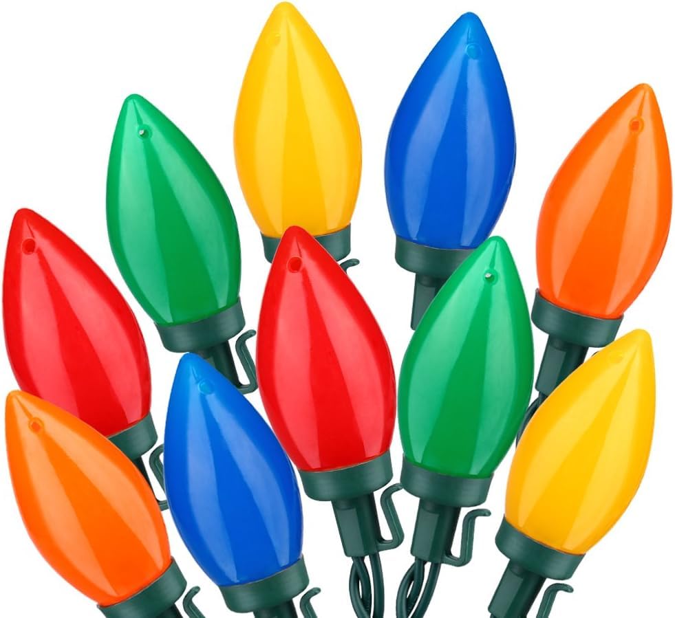 Photo 1 of HAYATA C9 Big Bulbs Classic Christmas Lights 100 LED 64ft Strawberry String Light - Fairy Lighting for Outdoor, Indoor (Multi Color - 100LED)