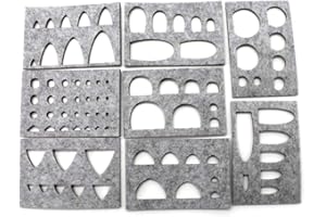 OUMEBIU Kamonda 8pieces Wool Felt Mold Needle Felting DIY Craft Stencil Applique Handicraft Shaping Felting Molds Gray