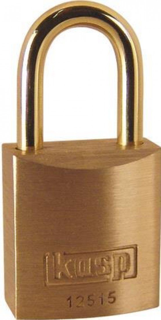 Kasp K12515A1 Premium Brass Padlock Keyed Alike, Gold/Silver, 15 mm