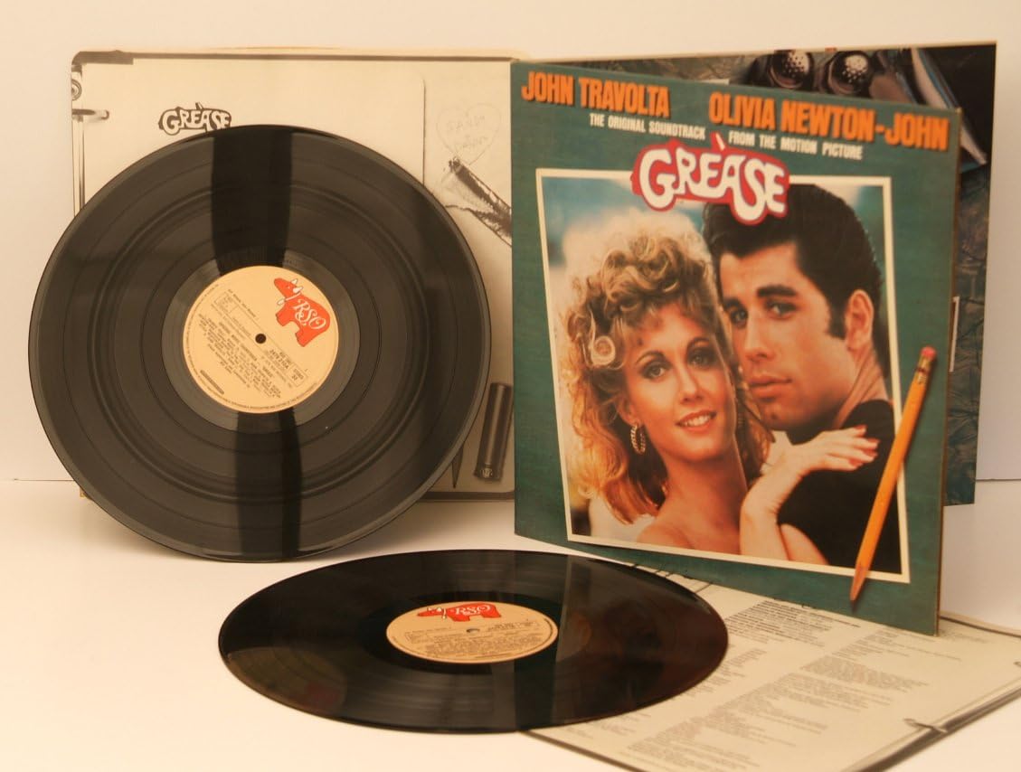 GREASE, Hong Kong pressing (all written in English) The original soundtrack with John Travolta and Olivia Newton John. First UK pressing. 1978. Record label: RSO. Original recording