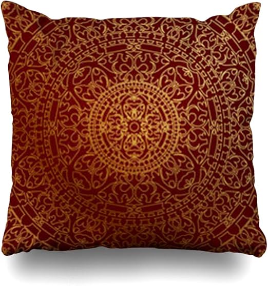 Amazon Com Daniulloru Throw Pillow Covers Maroon Golden Oriental