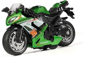 Gilumza Pull Back Motorcycle Toys, Tiny Gift with Music Lighting, Race Motorcycles Toy for Boys Kids Age 3 4 5 6 7 8 Year Old (Green)