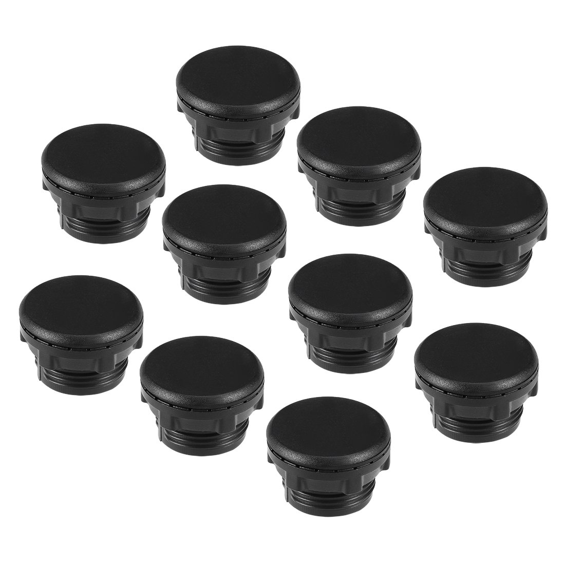Sourcingmap 10Pcs 22mm Black Plastic Push Button Switch Hole Panel Plug
