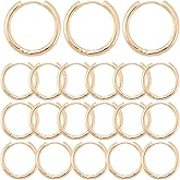 SUNNYCLUE 1 Box 20Pcs Gold Huggie Hoops Brass Earring Hook Bulk Metal Round Ring Circle Tiny Cartilage Earrings Hook Hoop Findings with Latch Back Closure for Jewelry Making DIY Crafts Women Supplies