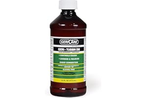Geri-Tussin DM Liquid Cold Cough Syrup by GeriCare| 2-in-1 Maximum Strength Cough Suppressant Dextromethorphan & Expectorant Guaifenesin| Non-Drowsy Cough Relief Syrup & Chest Decongestant|16 Fl Oz