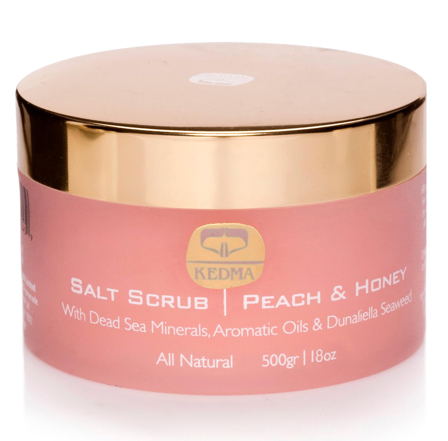Kedma - Dead Sea Salt Scrub Peach & Honey - Exfoliating and Revitalizing - For Smooth and Nourished Skin - 350g