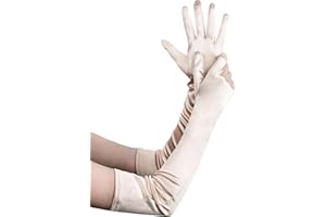 Brimekichio Long Satin Gloves for Women Stretchy Opera Gloves Elbow Length 20in 1920s Costume Party