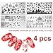 Whaline 4Pcs Christmas Nail Art Stamping Plates, Santa Dear Snow Image Stamp Templates Stamping Kit DIY Manicure Stencils Tools