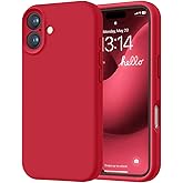 LOVE 3000 Designed for iPhone 16 Case, Premium Silicone with [Soft Anti-Scratch Microfiber Lining] Shockproof Protective Phone Case for Men Women Girls 6.1", Red