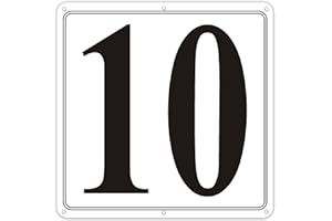 I-COWFUN Premium Aluminum Number Signs 10 - 12" X 12" Parking Spot Number Signs, Large Metal Numbered Signs for Floor, Dock, Court, Aisle, Field and Outdoor Use, Weather-Resistant, Easy Mounting, High