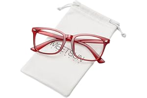 MEETSUN Blue Light Blocking Glasses Women Men, Anti Eye Strain Headache (Sleep Better),Computer Glasses UV400 Lens (Red)