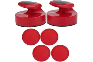 TOPINCN Table Hockey Pushers Pucks Set Slider Pusher Set Red for All Standard Hockey Tables Large Size