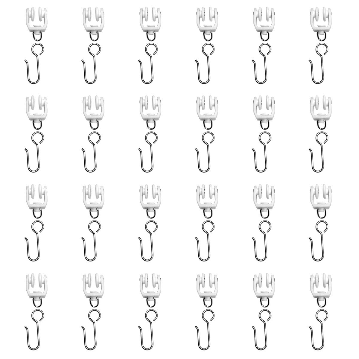 KXLife Flexible Curtain Rod for Curtains Carrier Hooks White