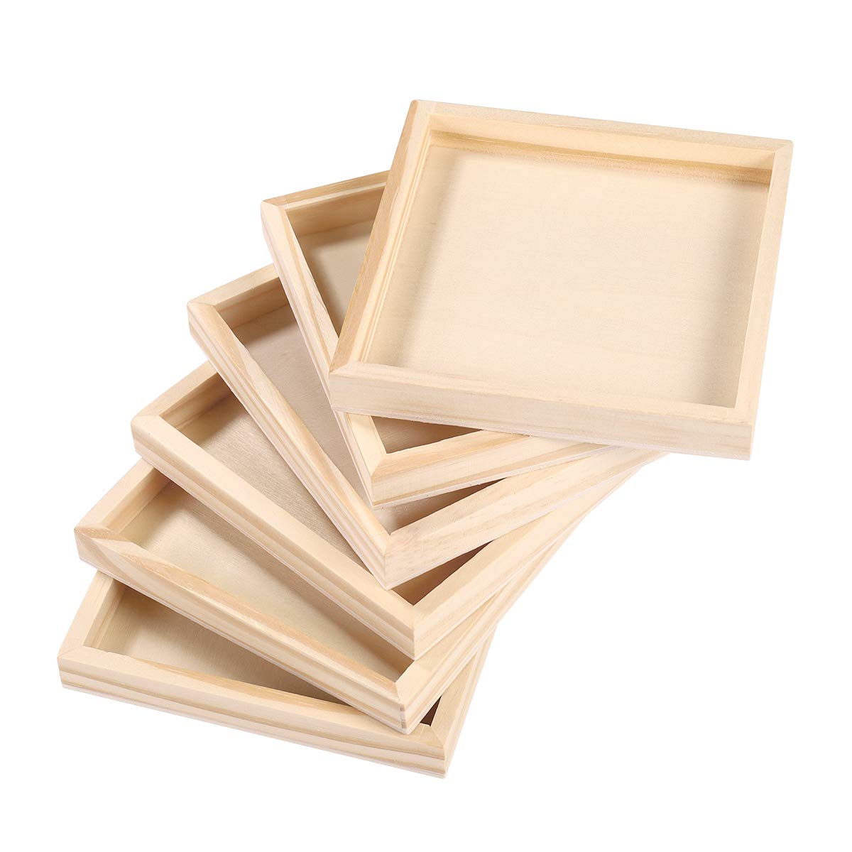 Lioobo 6pcs Unfinished Wood Serving Tray For Weddings Home Decor And Craft Projects Art Supply Buy Online In United Arab Emirates At Desertcart Ae Productid 204540697