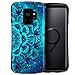 Galaxy S9 Case, ZUSLAB Pattern Design Armor, Shockproof Rubber Bumper, Drop Resistant Heavy Duty Protective Cover for Samsung S9, 2018 (Blue Mandala)