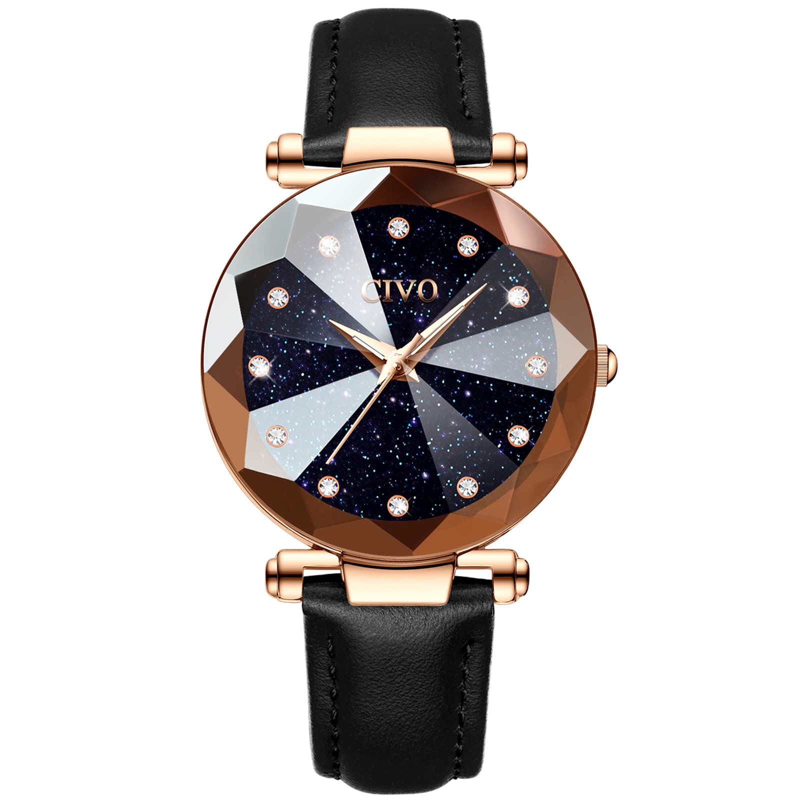 CIVO Women Watches Ladies Leather Strap Waterproof Watches for Woman Girls Teenager Fashion Elegant Business Dress Analogue Quartz Wrist Watch