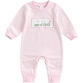 CEHEDDO Newborn Baby Boy Girl Golf Outfit Golf Cart Long Sleeve Romper Sweatshirt Striped Jumpsuit Infant Fall Winter Clothes
