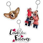 AESTHESTIFY Custom Photo Keychain Dog Cat Cartoon Figure Acrylic Keychain,Personalized Picture Image Keyring Backpack Pendant Gift,Customize Your Own Text Name Different Shape Keychains