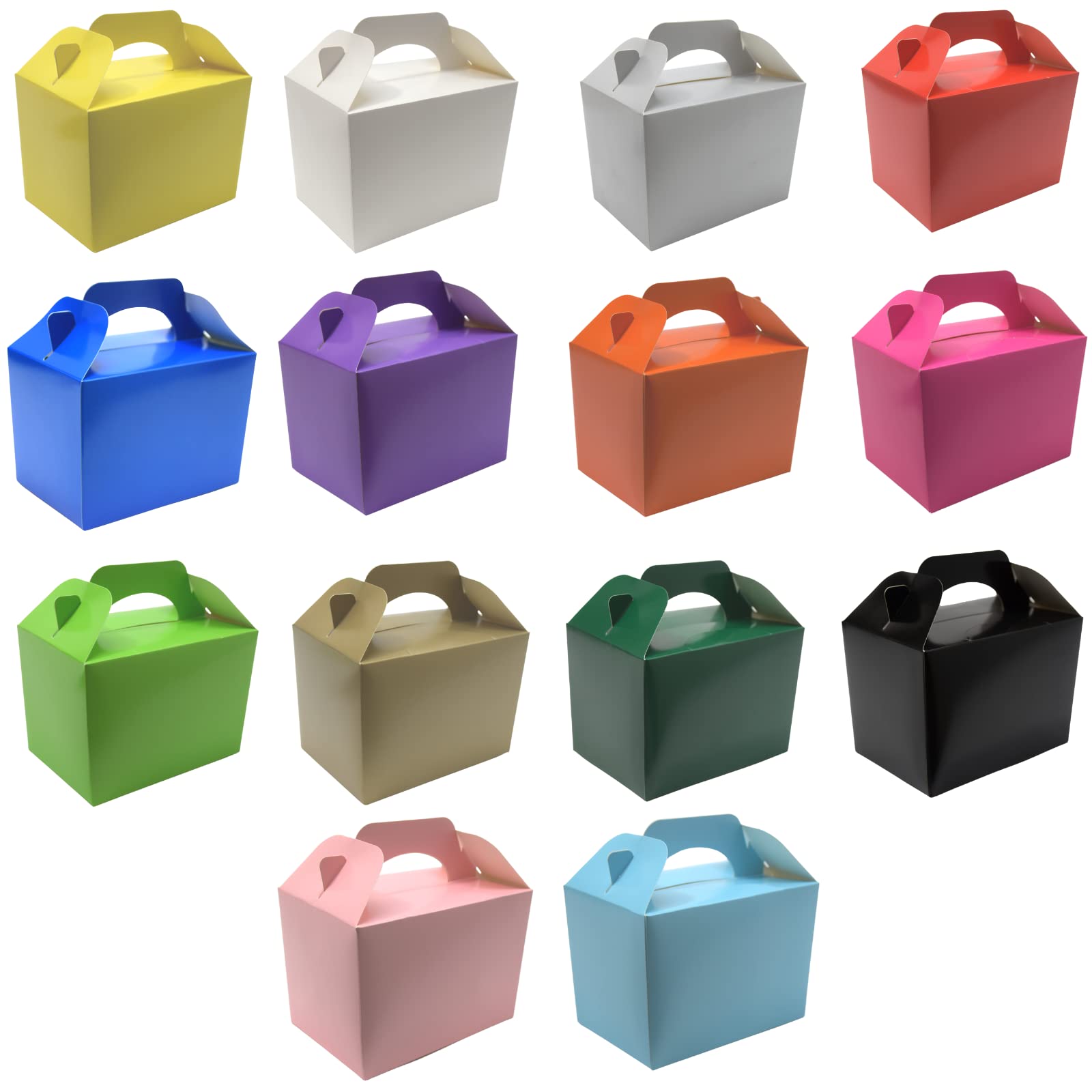 Lotus 20-Pack Children/Kids Plain Colored Party Boxes-Mixed Colors-for Parties,Picnics, Birthdays, Weddings,Celebrations- Versatile, Convenient,Stylish Favors, Baby Shower, Halloween, Trick or Treat