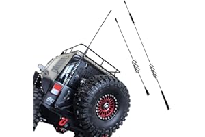 INJORA Metal Decorative Antenna for 1:10 RC Crawler Axial SCX10 90046 Traxxas TRX-4 TRX4 D90 D110 Tamiya CC01 (11.4 & 7.75 in