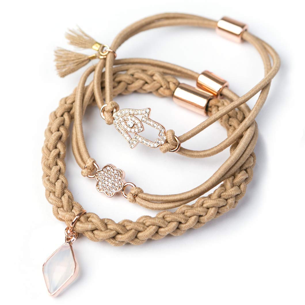 Gemtye Hair Ties Bracelets Love And Luck Amazon Co Uk Beauty