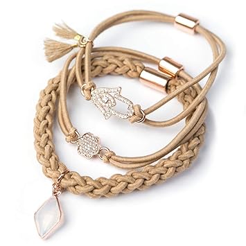 Gemtye Hair Ties Bracelets Love And Luck Amazon Co Uk Beauty