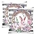 InterestPrint 2 Pack Watercolor Spring Happy Easter Wreath with Rabbit Bunny Throw Cushion Pillow Case Covers 18x18 Twin Sides, Easter Egg Feather and Butterfly Cotton Zippered Pillowcase Sets