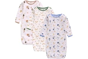 Baby Sleepwear Nightgowns 100% Cotton 3 pc Long Sleeve Boy Girl Gift