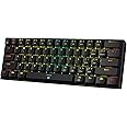 Redragon K630 Dragonborn 60% Wired RGB Gaming Keyboard, 61 Keys Compact Mechanical Keyboard with Tactile Brown Switch, Pro Driver Support, Black