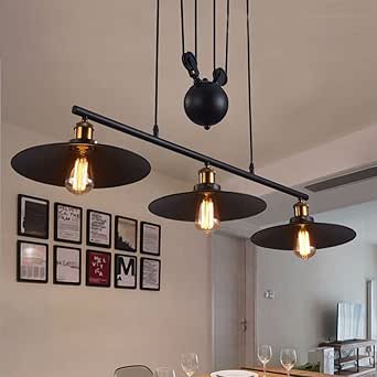 SDKKY Bar americano del país araña, lámpara de araña de hierro, la