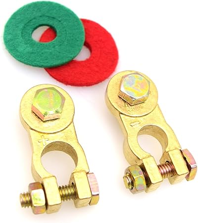 Amazon 車 ボート 機械 バッテリーターミナル 贈物腐食防止ワッシャー 交換用クランプ プラス厚い ハイパワー 100 銅製 300aの最大電流 バッテリーターミナル 車 バイク