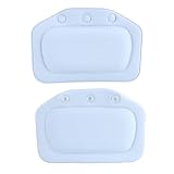 Dioche Bathtub Pillow Soft Foam Head Neck Back Support Blue PVC Suction Cups view 4