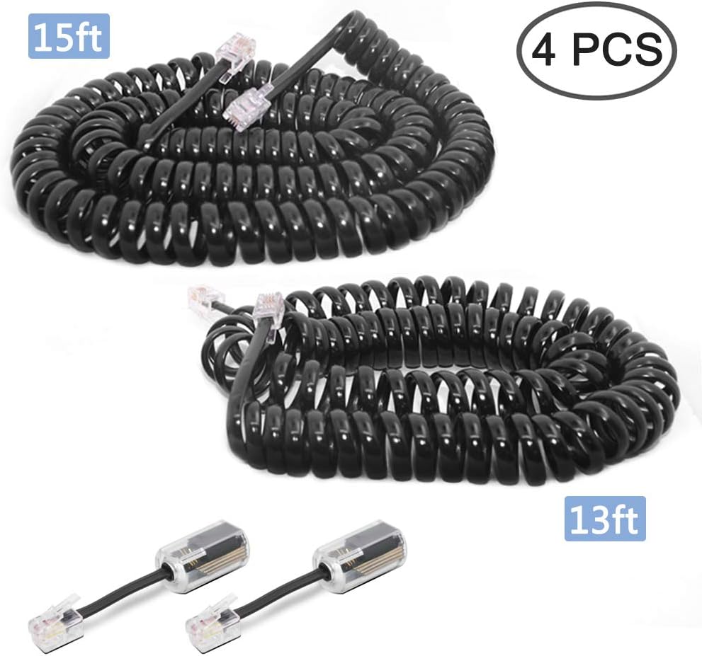 Kit Anti-Emmêlement Téléphone | 2 Détangleurs 360° + 2 Câbles 10ft | Noir