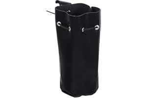 DIYEAH Medieval Faux Leather Waist Bag Renaissance Cosplay Pouch Drawstring Vintage Black Costume Accessory