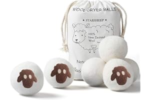 Wool Dryer Ball (Pack of 6 XL), Premium Reusable Dryer Balls, Eco Friendly Fabric Softener to Speed Up Dry Time, Save Your Mo