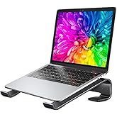 Soqool Laptop Stand for Desk, Ergonomic Detachable Laptop Riser, Aluminum MacBook Stand, Compatible with 12-17'' All Laptops Such as MacBook Pro/HP/Dell/Lenovo, Black