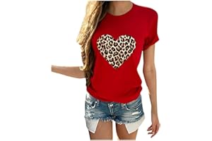 CEBOYEL Women Love Heart Graphic Tees Shirt Short Sleeve Tops Tshirts Regular Fit Tunic Blouse Cute Funny Gift Clothes 2023