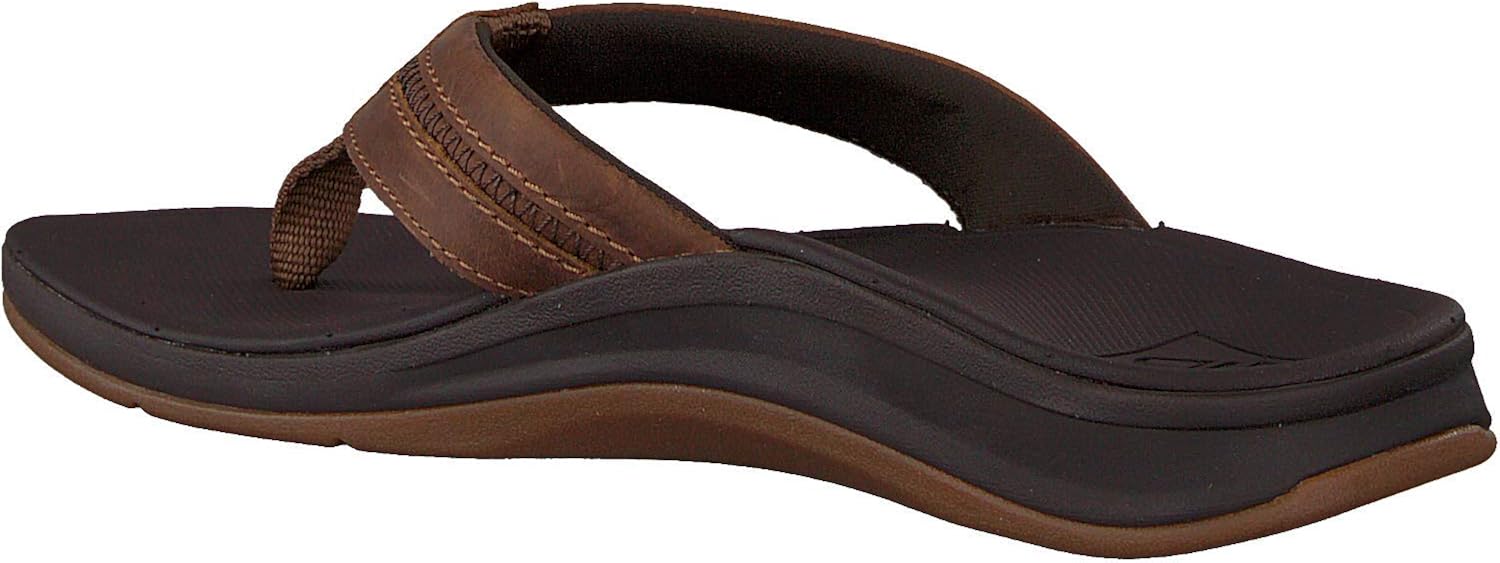 REEF Men's Leather Ortho-Bounce Coast Sandals, Brown: Shoes